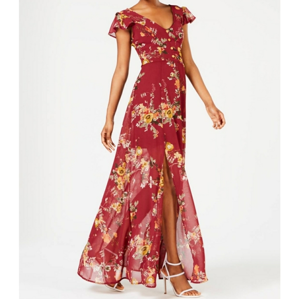Crystal Doll♦️Floral Maxi with Keyhole Back